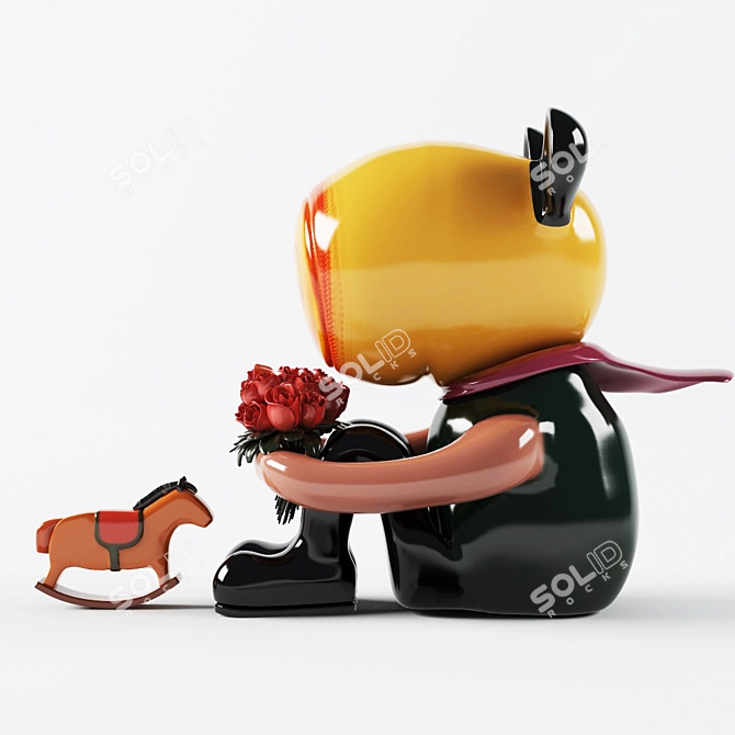 Graceful Gallop: Figurine Two Horses 3D model image 1