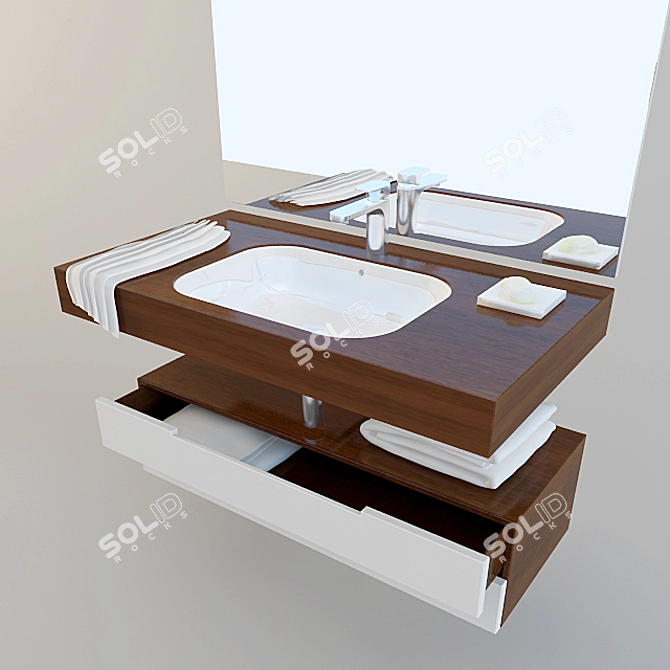 Duravit Happy D2 Bath Set 3D model image 2