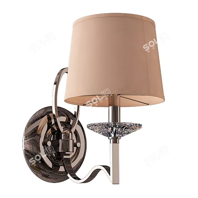 Chrome Newport Sconce with Beige Shade 3D model image 1
