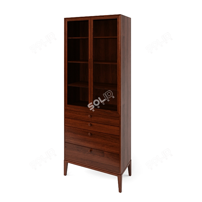 Elegant Display Cabinet 3D model image 1