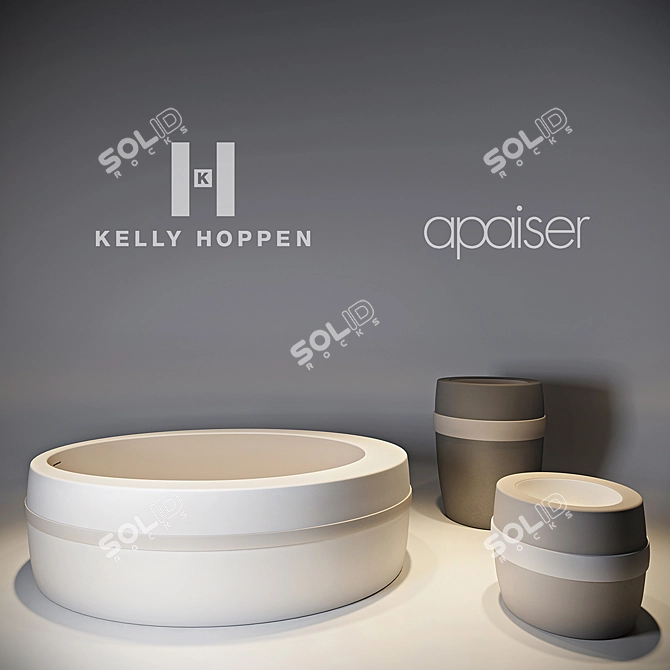 Bande Apaiser: Elegant Stone Composite Basins 3D model image 1