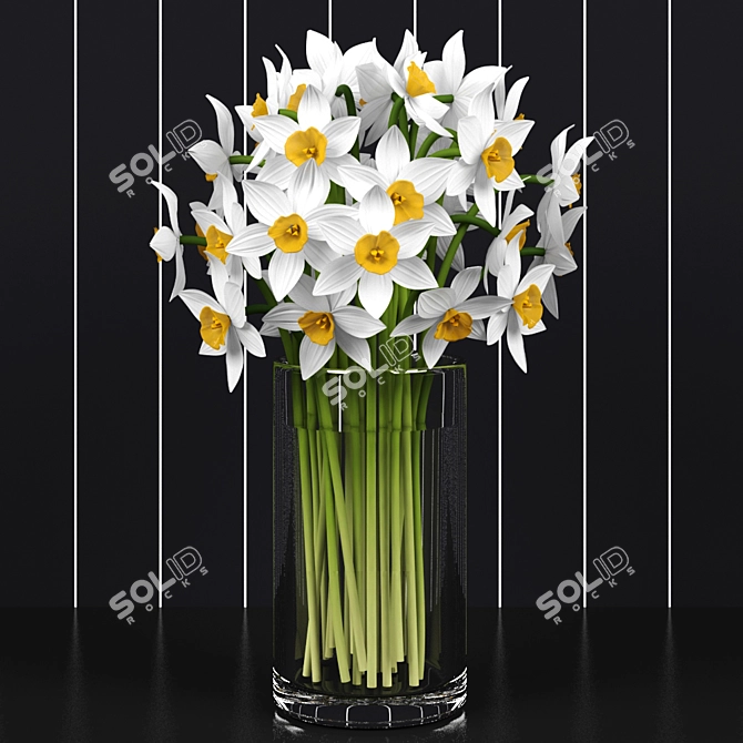 Blooming Beauty: Daffodils to Brighten Your Space 3D model image 1