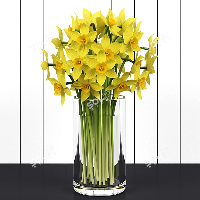 Blooming Beauty: Daffodils to Brighten Your Space 3D model image 2