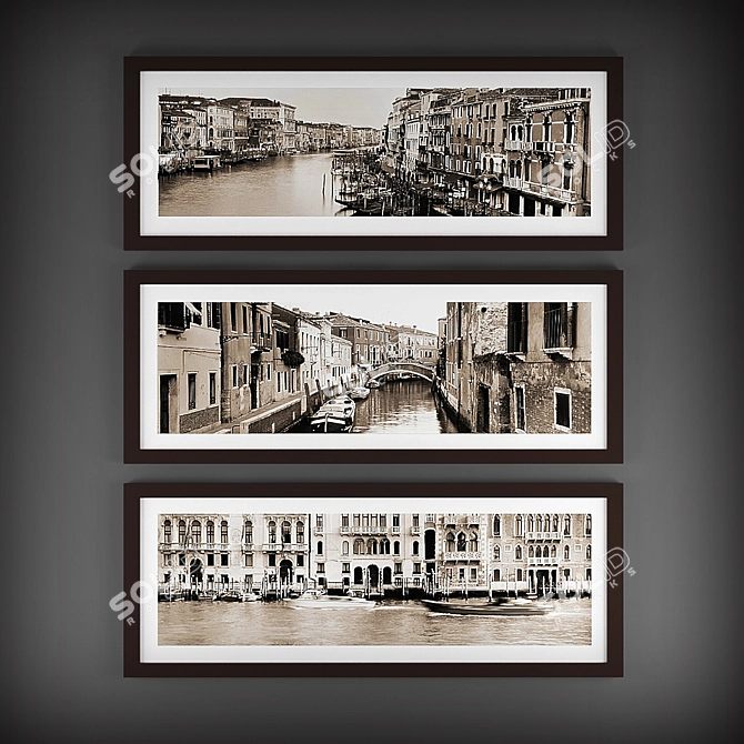 Contemporary Triptych "Venice 3D model image 1