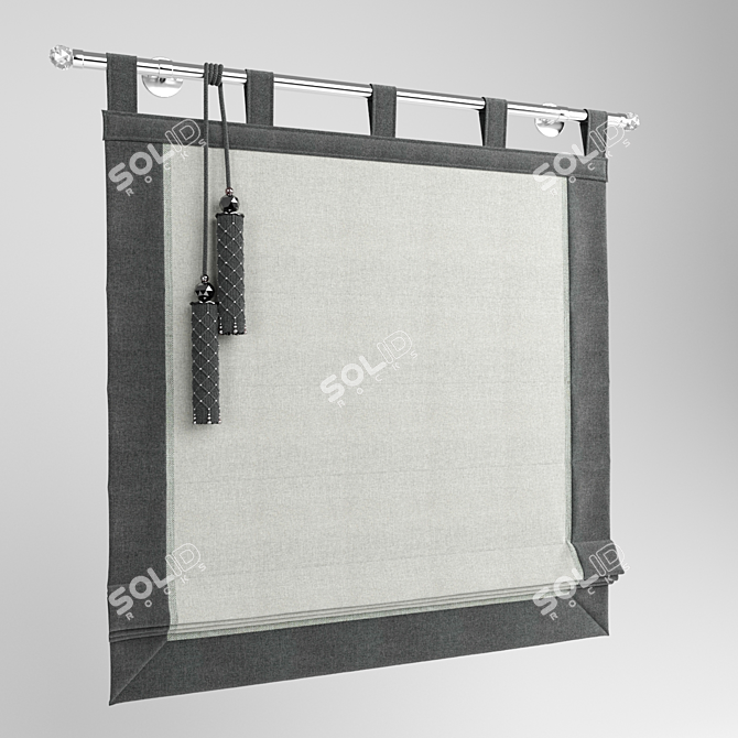 Elegant Roman Blinds: Stylish Window Coverings 3D model image 1