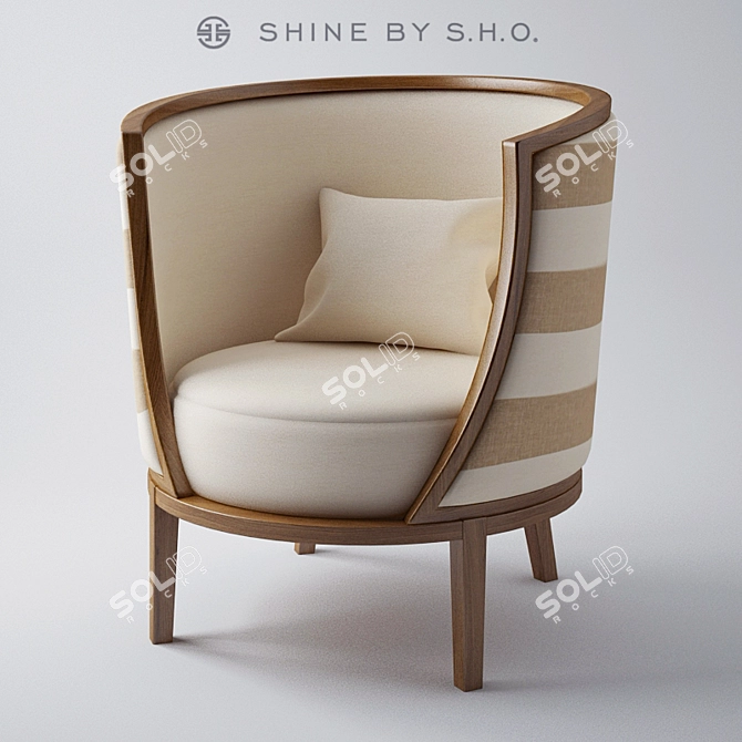 Pearl Elegance: Shine Chair 3D model image 1