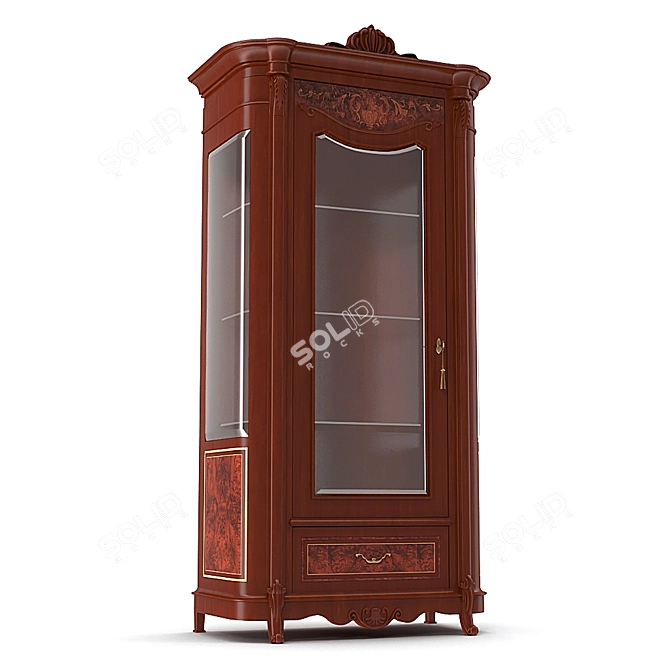 Elegant Glass Wardrobe 3D model image 1