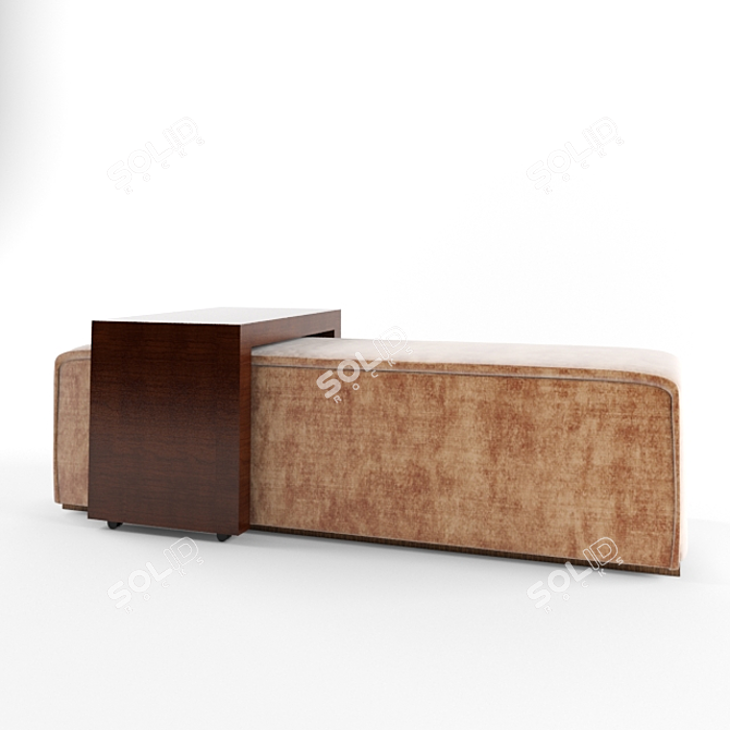 Sleek Contemporary Seating Bench 3D model image 1