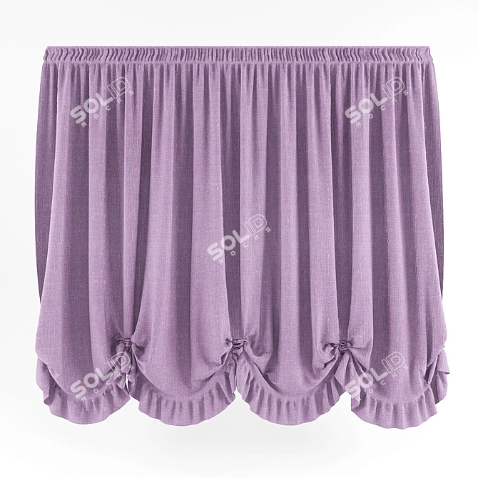 Classic Style Curtains | 3 Length Options 3D model image 1