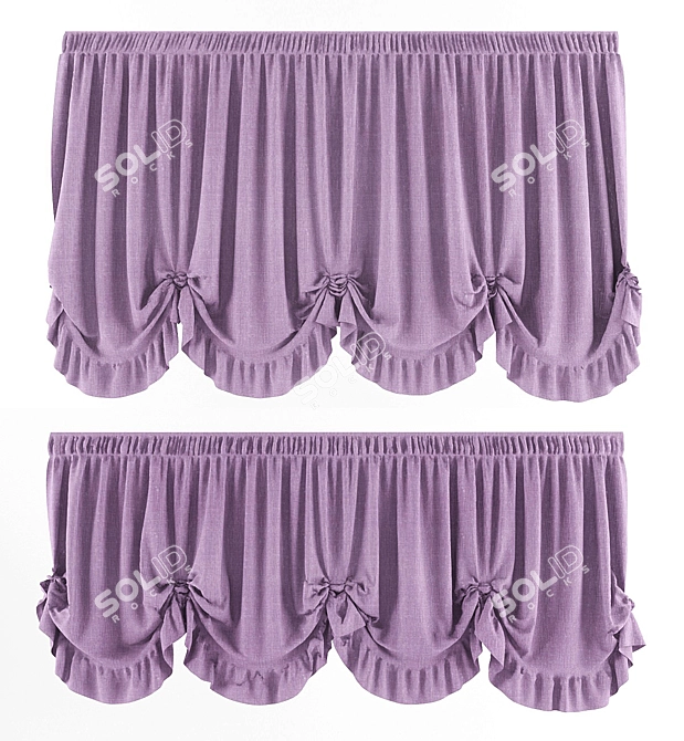 Classic Style Curtains | 3 Length Options 3D model image 2