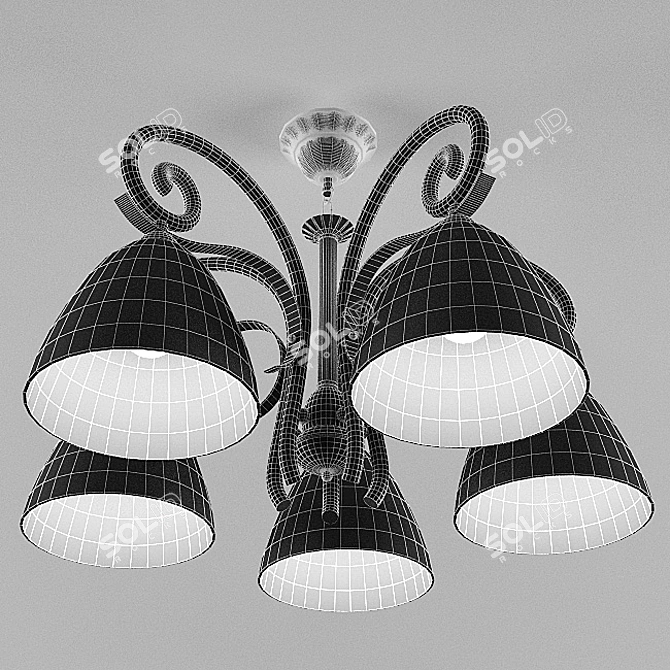 Elegant Five-Light Chandelier 3D model image 3