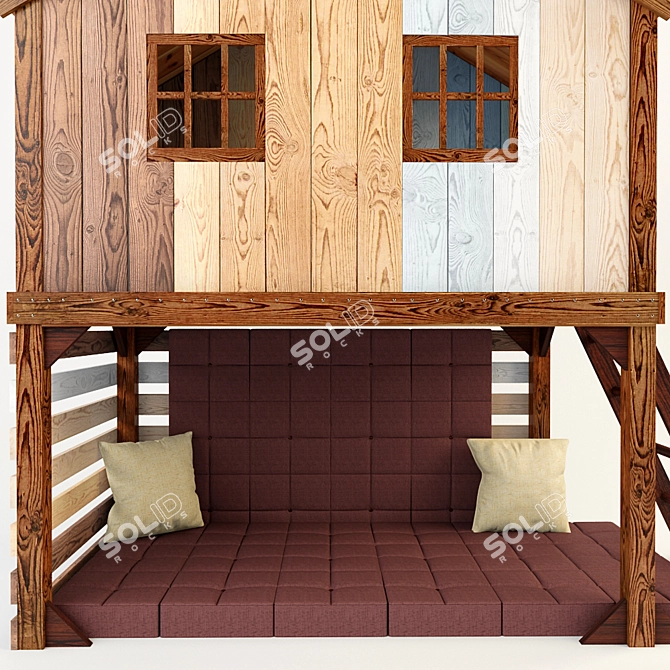 Scandinavian-style House Bed for Growing Child 3D model image 3