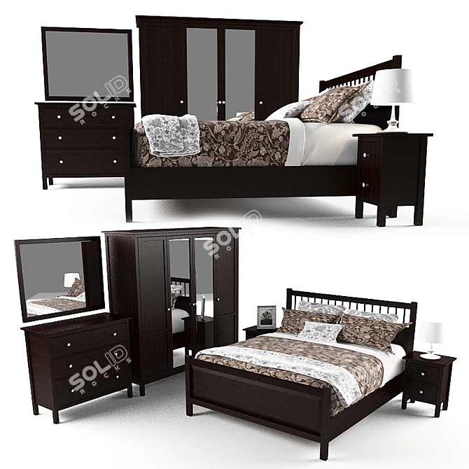 IKEA Bedroom Furniture Set 3D model image 1