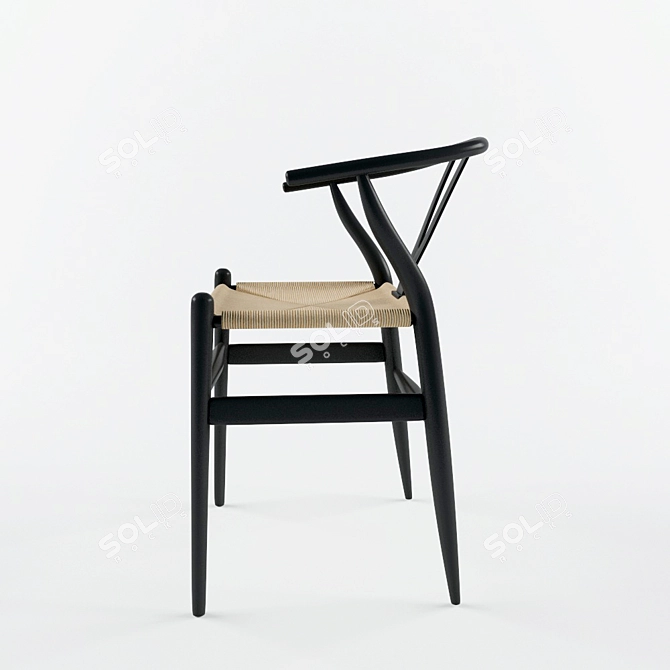 Wegner Wishbone Chair: Sleek Design for Modern Spaces 3D model image 2