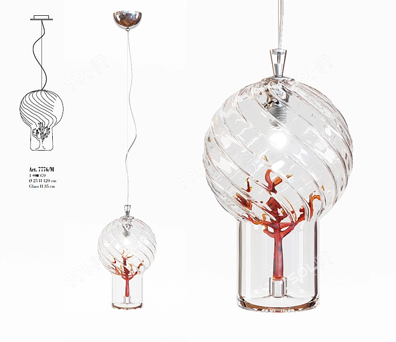 Elegant Murano Ceremony Chandelier 3D model image 1