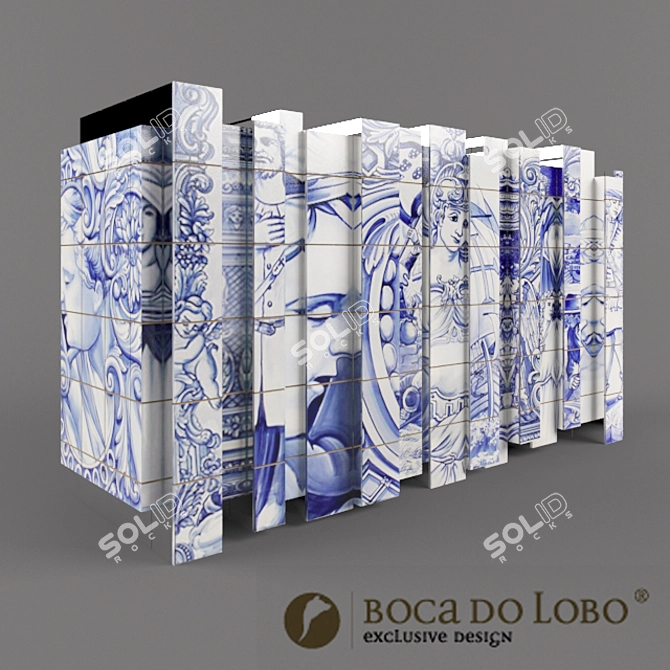 Heritage Hand-painted Tile Locker 3D model image 1