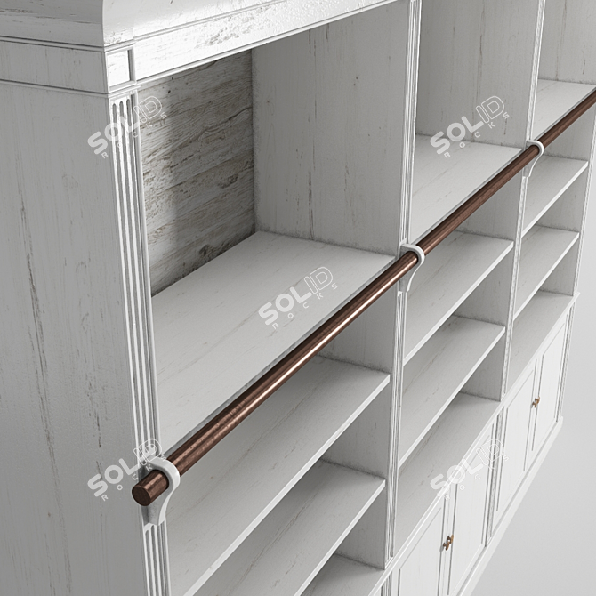 Retro Chic Bookshelf 3D model image 2