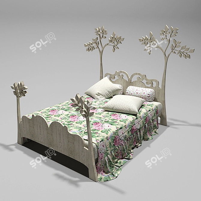 Cute Dreamland Kids Bed 3D model image 1