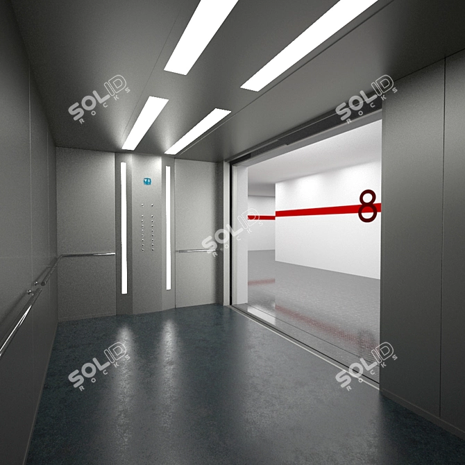 Title: OTIS B7KU0601 Elevator: Animatronic Doors, Multiple Formats 3D model image 3