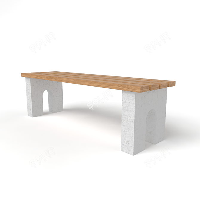 Outdoor Park Bench 3D model image 2