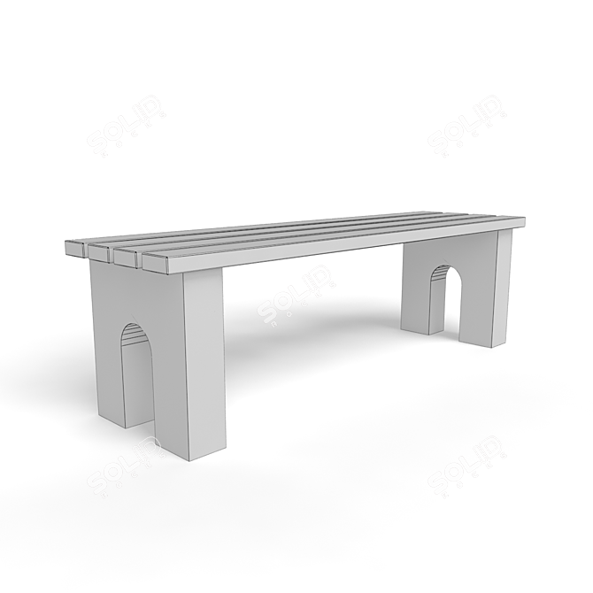 Outdoor Park Bench 3D model image 3