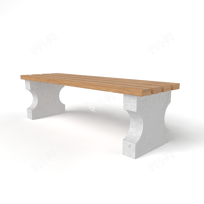 Outdoor Park Bench 3D model image 2