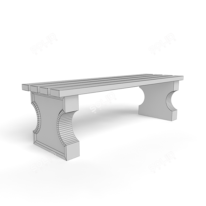 Outdoor Park Bench 3D model image 3