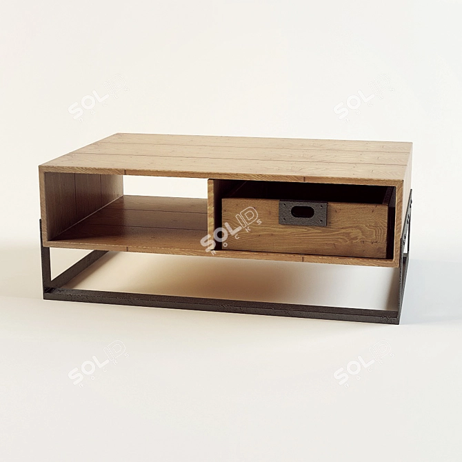 Solid Teak Coffee Table: 90x60cm 3D model image 1