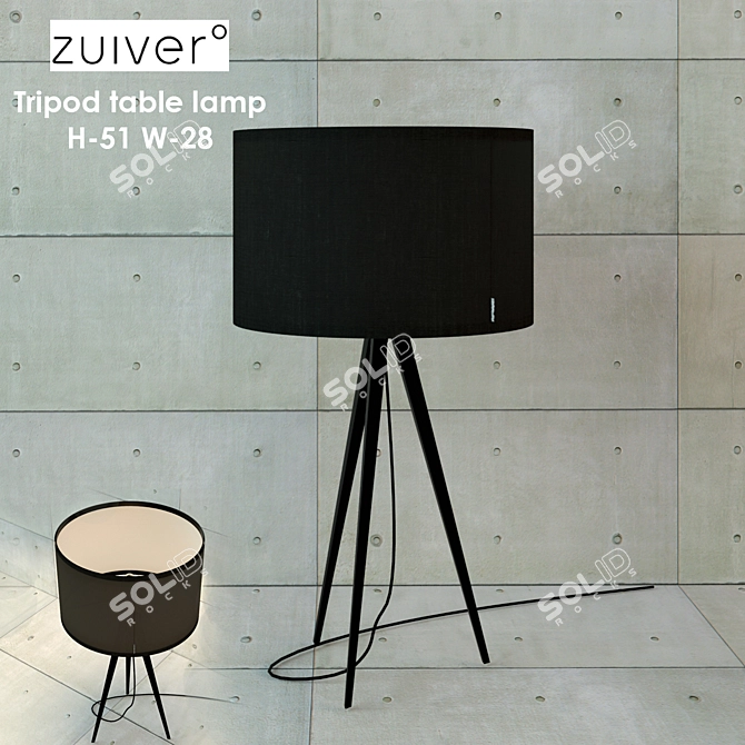 Zuiver Tripod Table Lamp 3D model image 2
