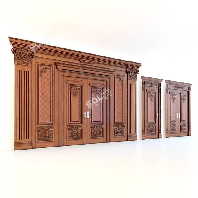 Timeless Elegance: Classic Doors Kit 3D model image 1