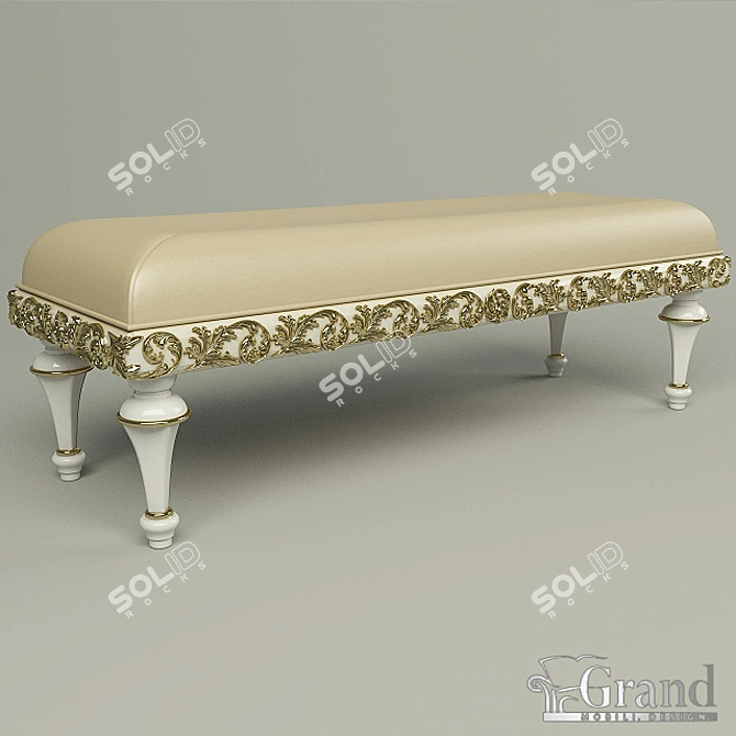 Title: Elegant "Jacqueline" Bedside Pouf 3D model image 1