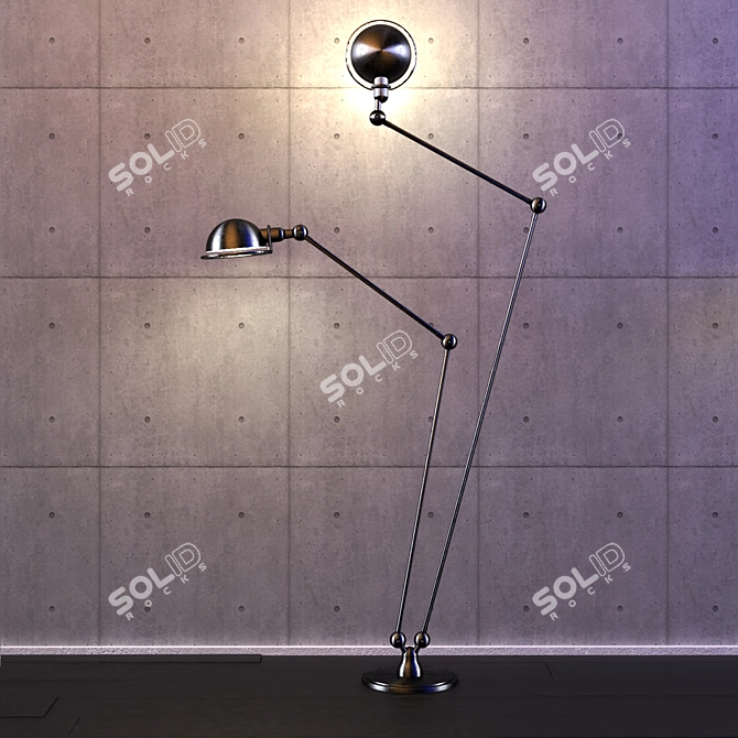 Jielde Twin Floor Light: Industrial Elegance 3D model image 3