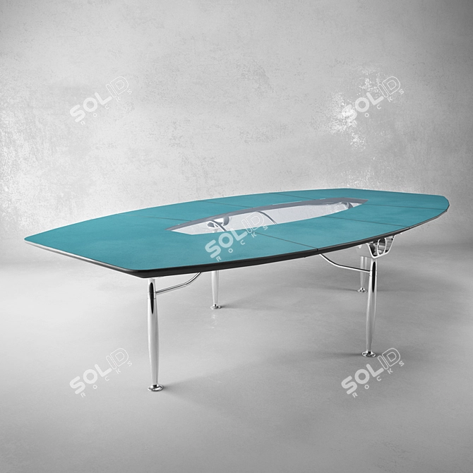 Corinthia Meeting: Luxe Leather Conference Table 3D model image 1