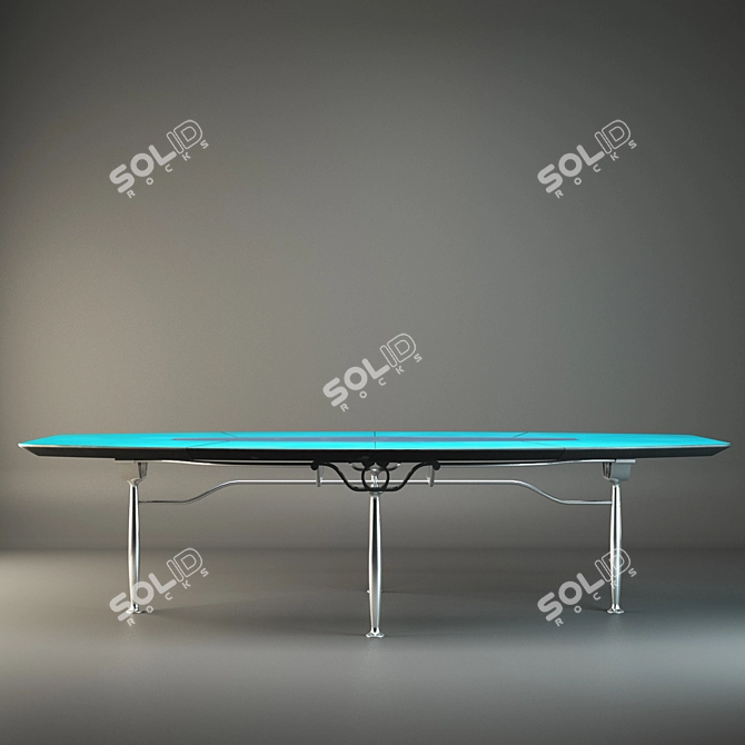 Corinthia Meeting: Luxe Leather Conference Table 3D model image 2