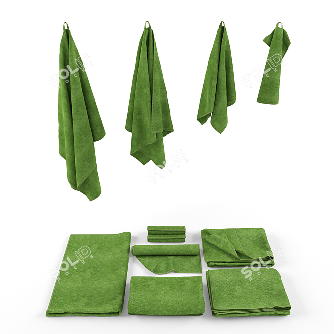 IKEA Geren Towel Set - Plush, Absorbent, Vibrant Colors 3D model image 1