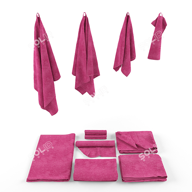 IKEA Geren Towel Set - Plush, Absorbent, Vibrant Colors 3D model image 2