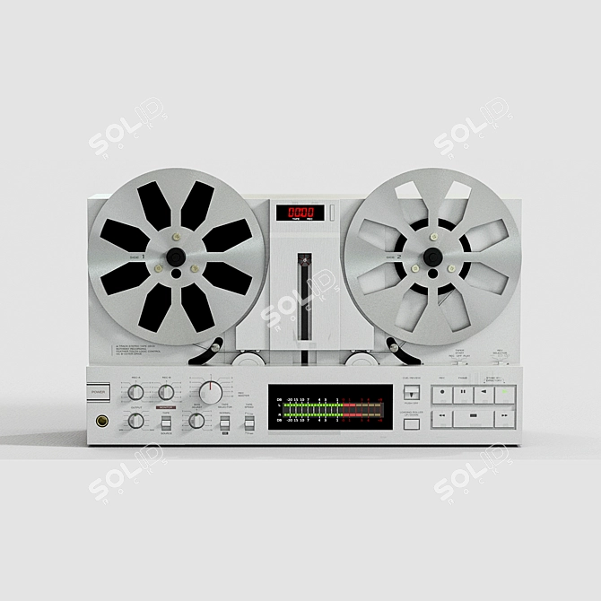 Vintage Akai GX77 Cassette Deck 3D model image 1