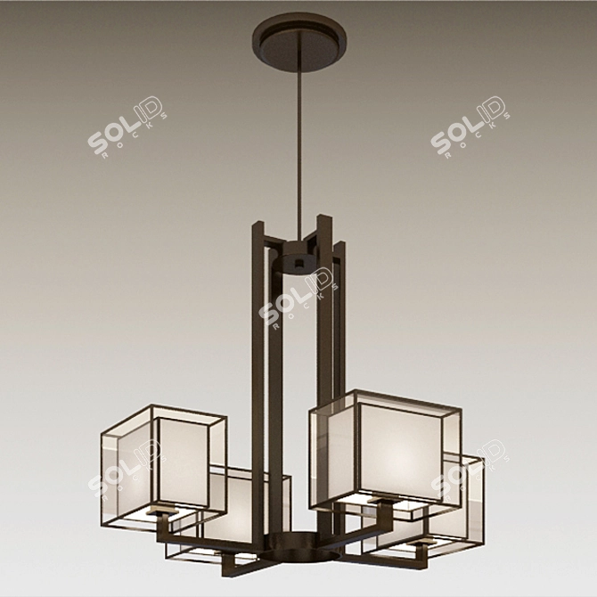 Elegant Crystal Chandelier 3D model image 1