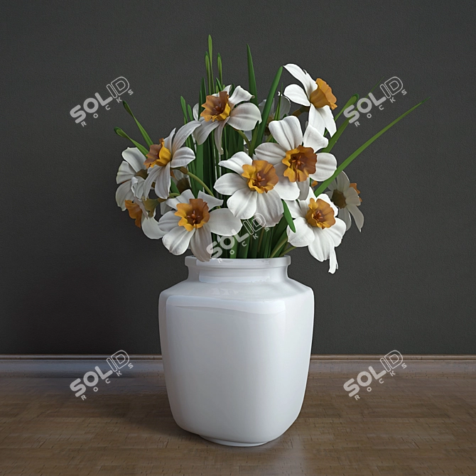 Blooming Beauty: Narcis Luminous Necklace 3D model image 1