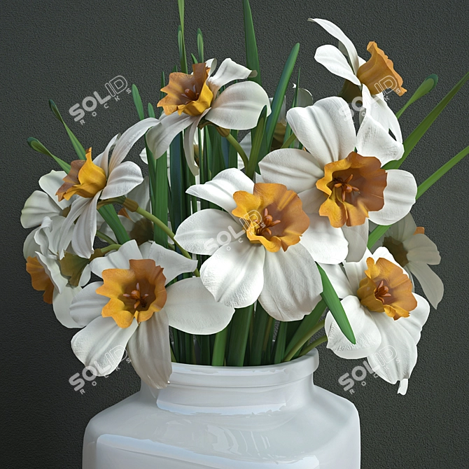 Blooming Beauty: Narcis Luminous Necklace 3D model image 2