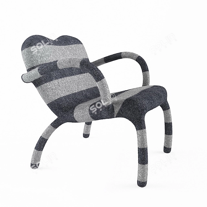 Studio Bertjan Pot Wool Felt Chair 3D model image 2