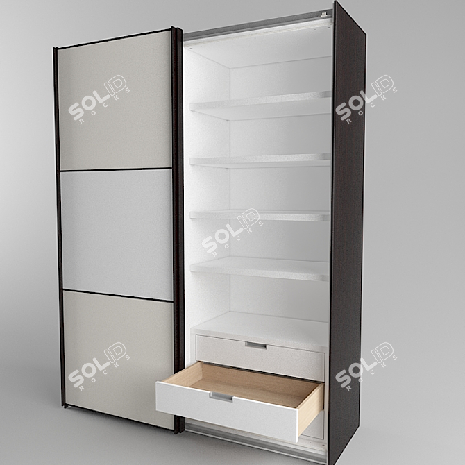 Italian-inspired Hanging Wardrobe 3D model image 1