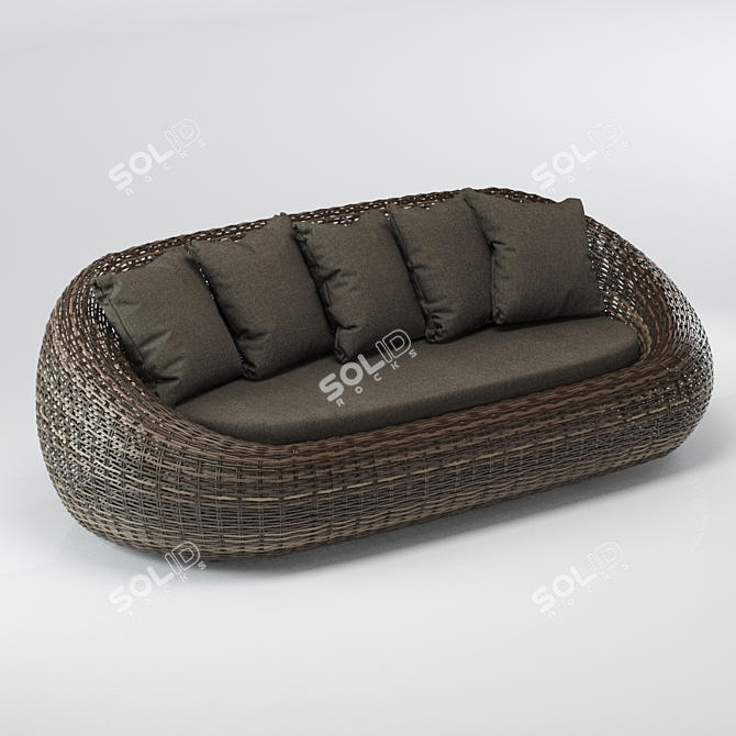 Kiwi Rattan Sofa 3D model image 1