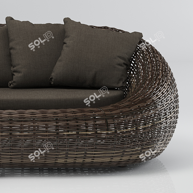 Kiwi Rattan Sofa 3D model image 2