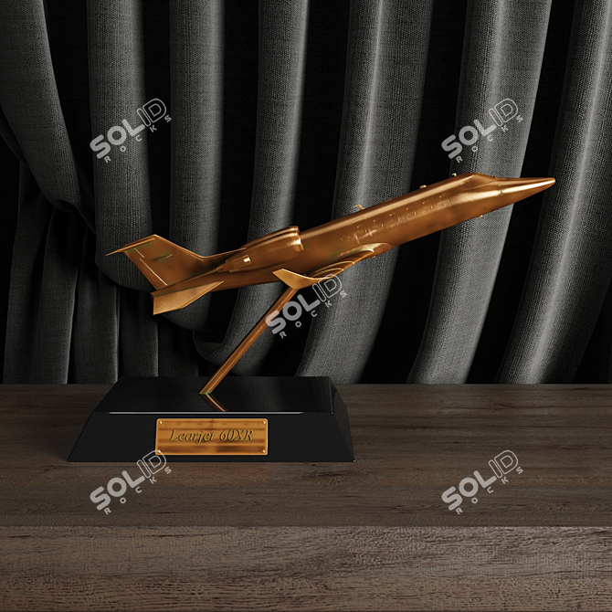 Bronze Learjet 60 XR Statue 3D model image 1