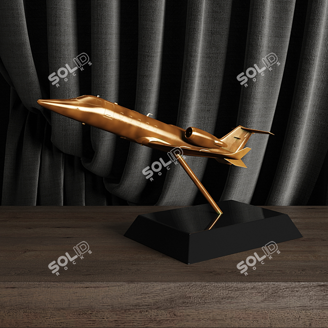 Bronze Learjet 60 XR Statue 3D model image 2