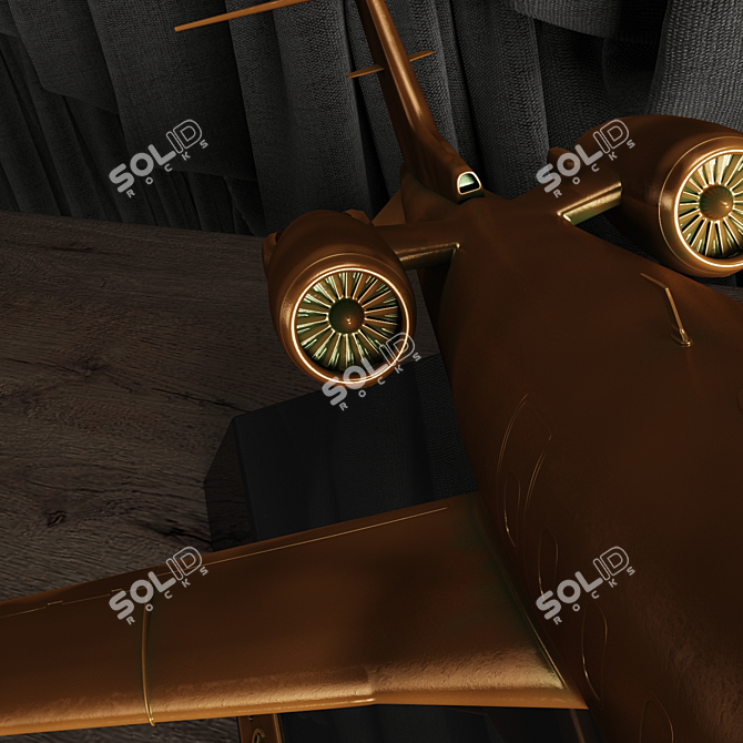 Bronze Learjet 60 XR Statue 3D model image 3