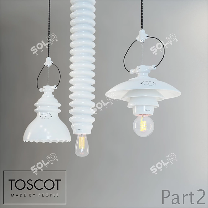 Toscot Battersea Pendant Lights 3D model image 1