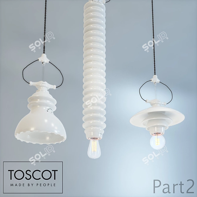 Toscot Battersea Pendant Lights 3D model image 2