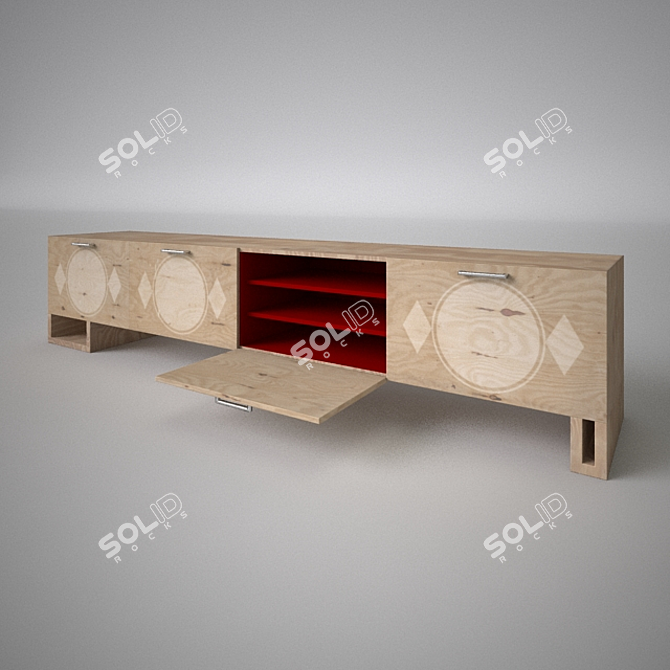 African Dreams TV Cabinet 3D model image 1